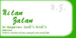 milan zalan business card